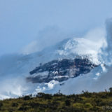 The Cotopaxi shrouded in clouds