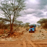 Crossing a dry river bed