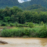 An elephant in the Nam Khang river