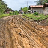 Muddy road at village