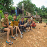 Children in a small Hmung village