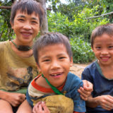 Children in a small Hmung village