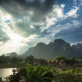 Sunset in Van Vieng