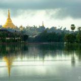 The Shwedagon Pagoda and kandawgyi lake