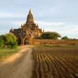 Sunset at temple in Bagan