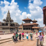 People walking on Patan Square