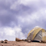 Tent on slopes of the Kilimanjaro