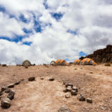 Tent on slopes of the Kilimanjaro