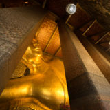 Large golden Budda statue in temple