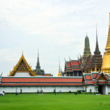 Gold stupas in the Wat Pharakaew temple