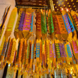 Golden prayer flags