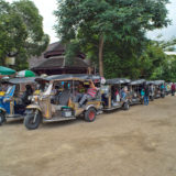 Tuktuks in a row at a temple