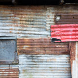 Colorful wall of corrugated iron