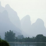 Limestone peaks and river