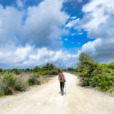 Gravel road at lake Korission